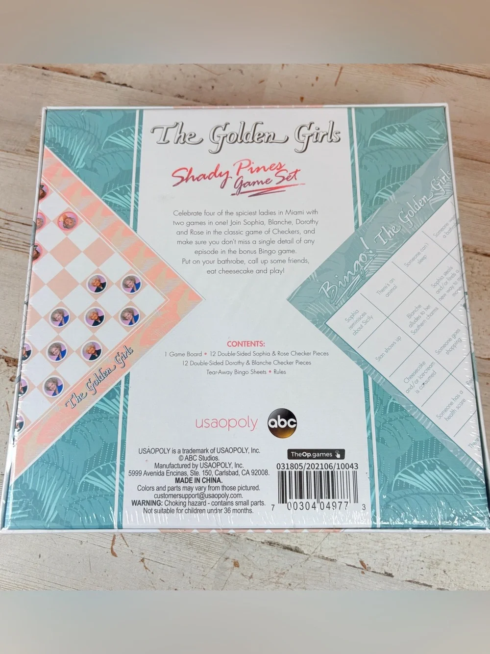New! Sealed! Golden Girls Shady Pines Game Set - Checkers and Bonus Bingo!